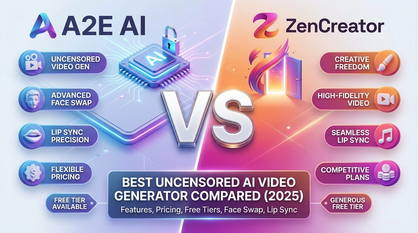 A2E AI vs ZenCreator: Best Uncensored AI Video Generator Compared (2025)