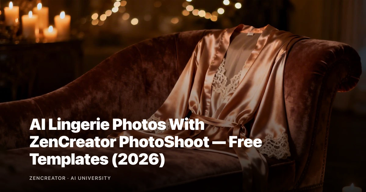 AI Lingerie Photos With ZenCreator PhotoShoot — Templates & Prompts (2026) AI Lingerie Photos With ZenCreator PhotoShoot — Templates & Prompts (2026)