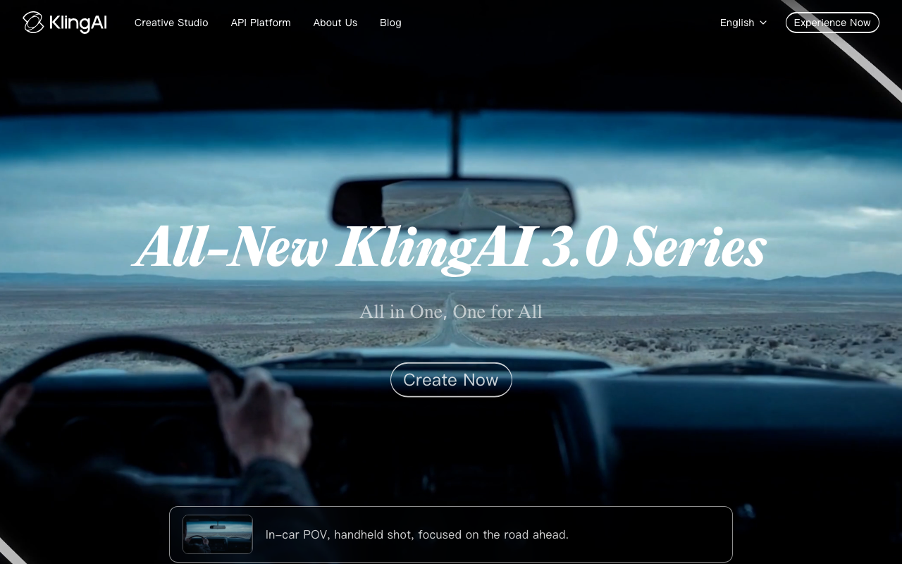 Kling AI homepage — AI video generation platform by Kuaishou