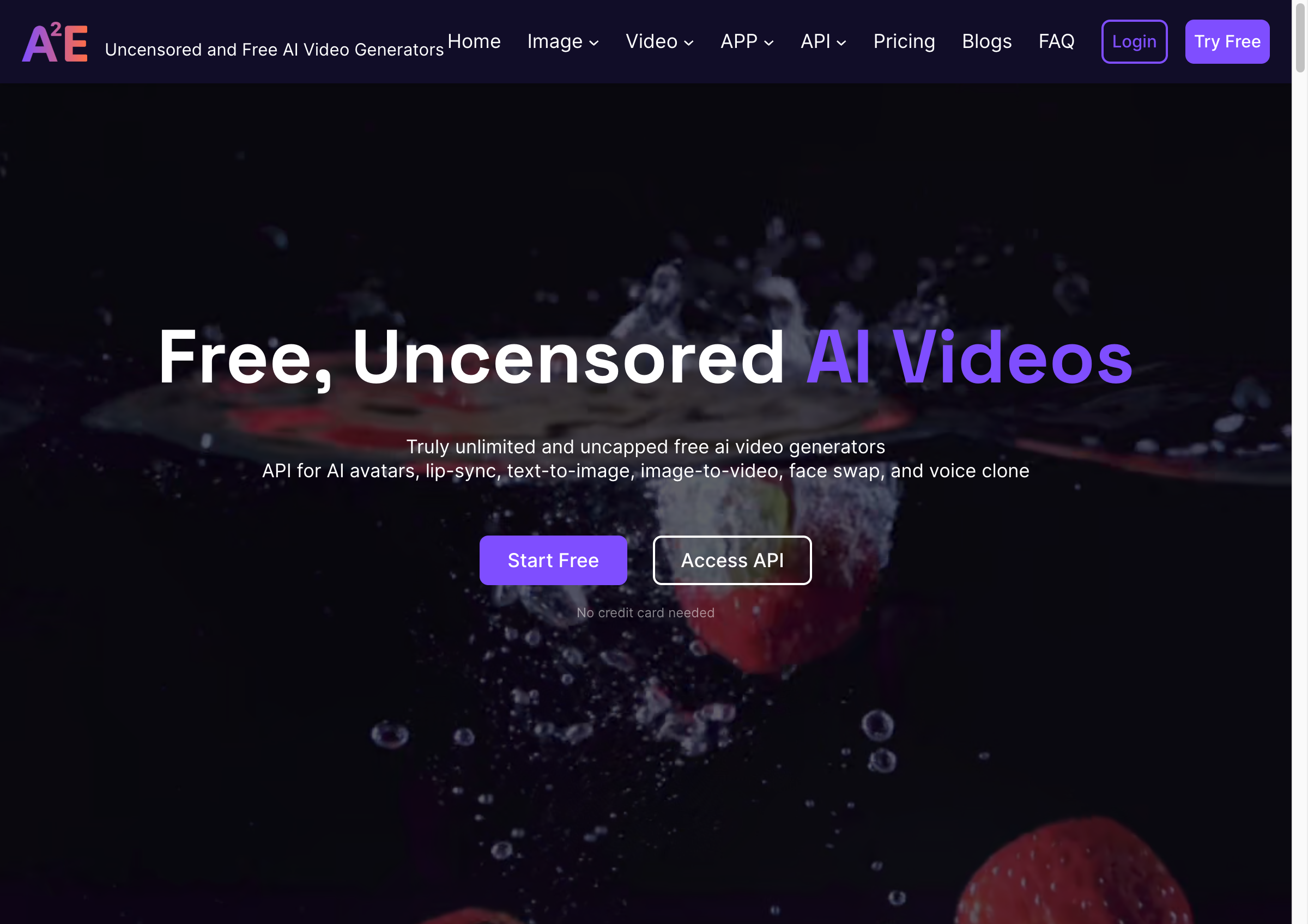A2E.ai platform interface showing API access and customization options