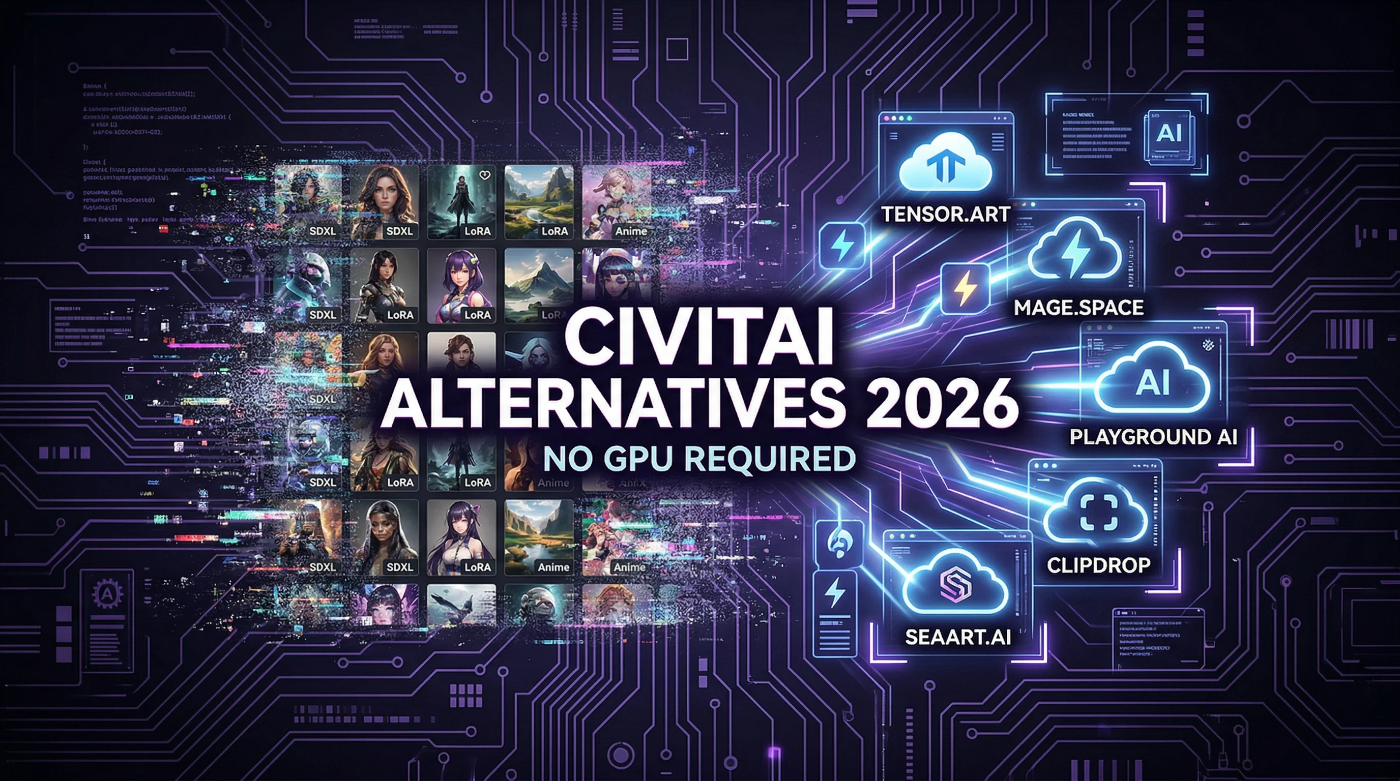 8 Best CivitAI Alternatives in 2026 (No GPU Required) 8 Best CivitAI Alternatives in 2026 (No GPU Required)