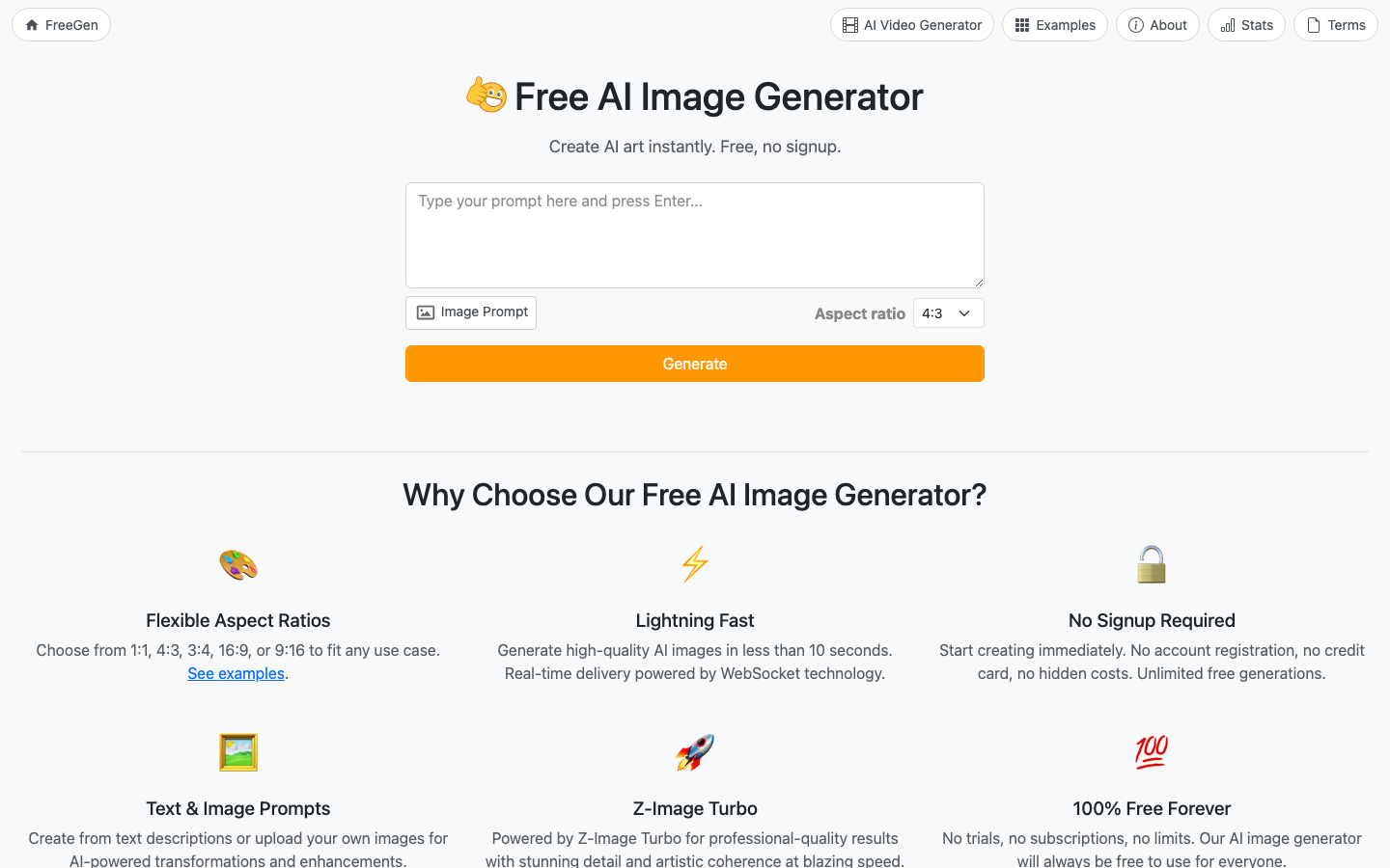 FreeGen.app Homepage