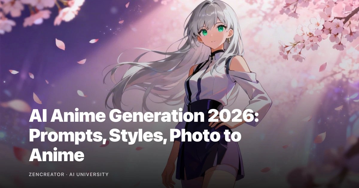 AI Anime Generation 2026: Prompts, Styles, Photo to Anime