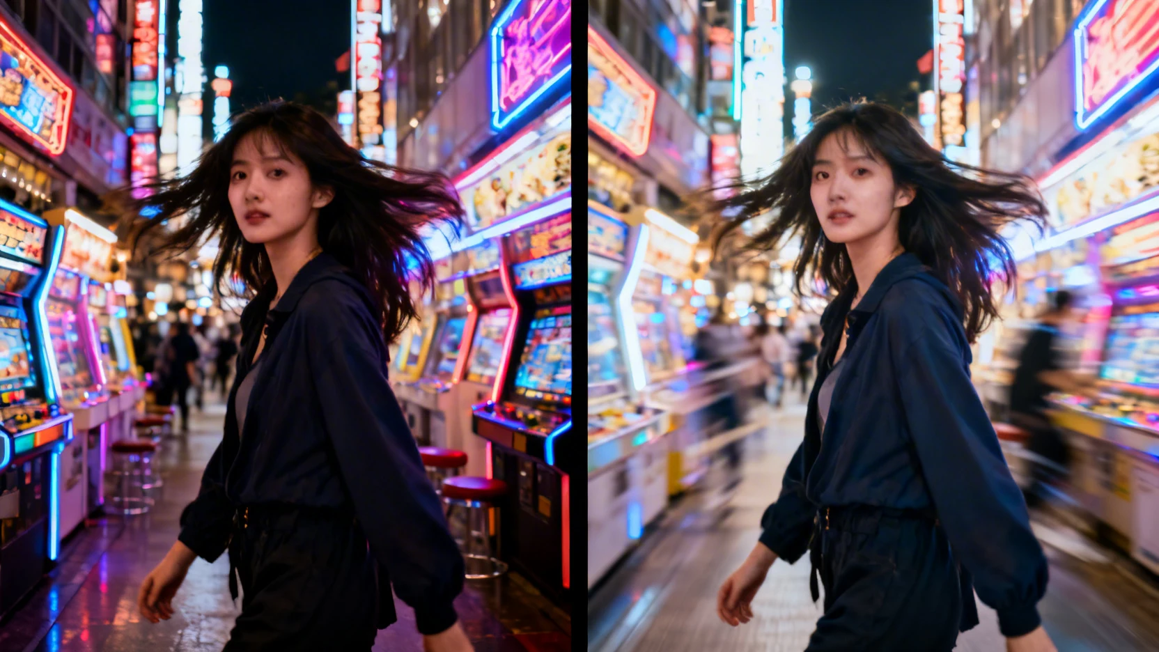 Side-by-side comparison of Kling and Seedance Pro Fast video frame aesthetics — created on ZenCreator