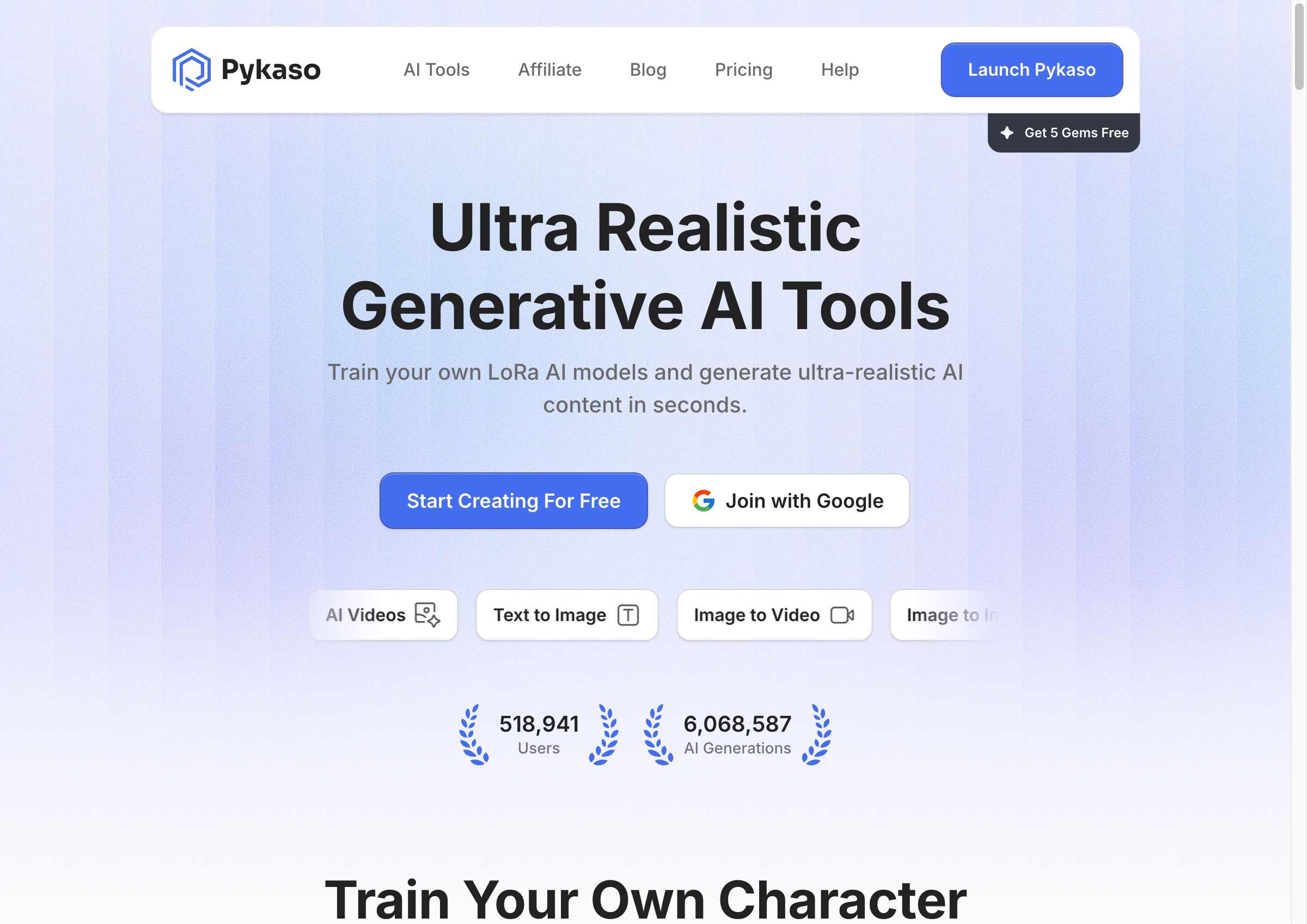 Pykaso Homepage