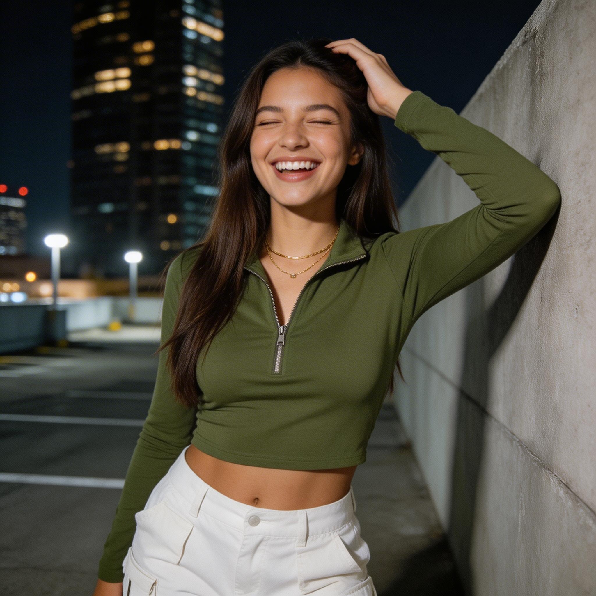 Seedream 5 example — editorial fashion rooftop