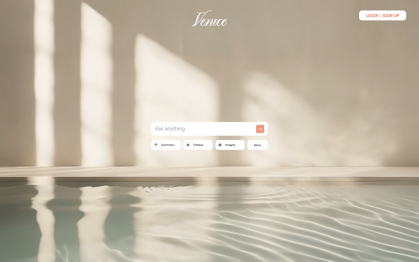 Venice AI Homepage