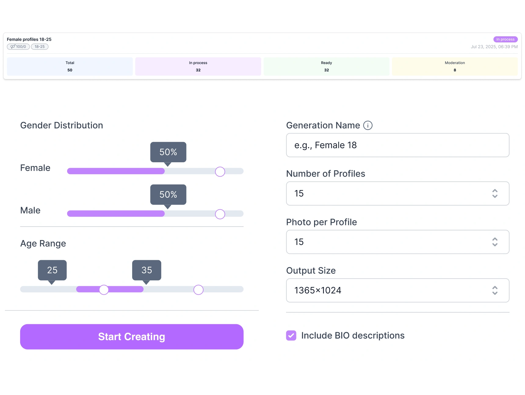 Define Your Mix - Demographics Configuration