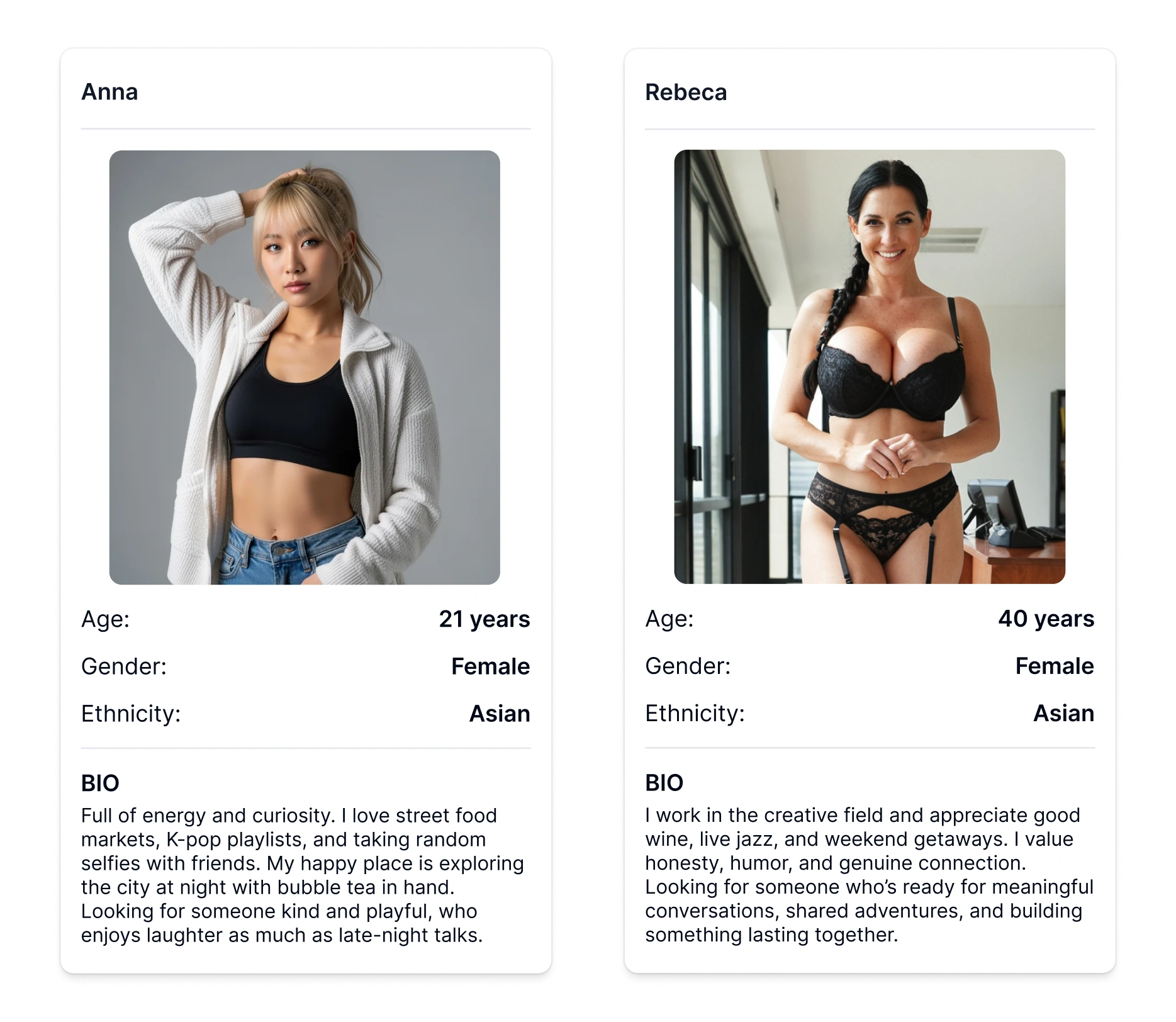 Auto-written bio examples