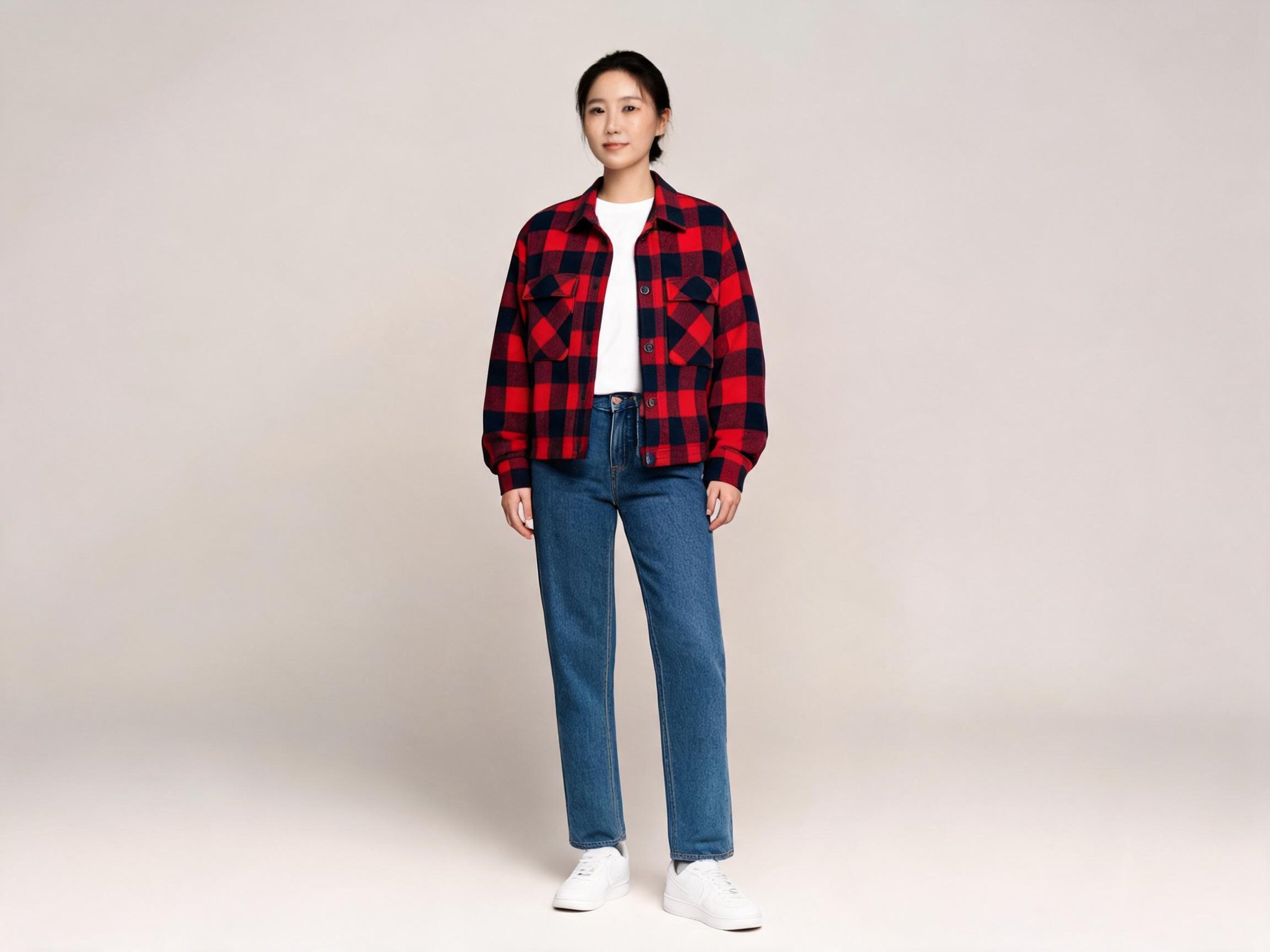 Jacket from a product image placed on the person in the photo
