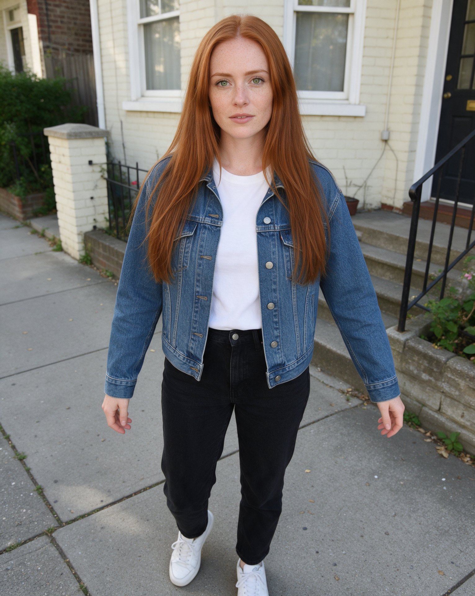 The same woman in an everyday photo and again as a classic witch after an AI Halloween costume edit