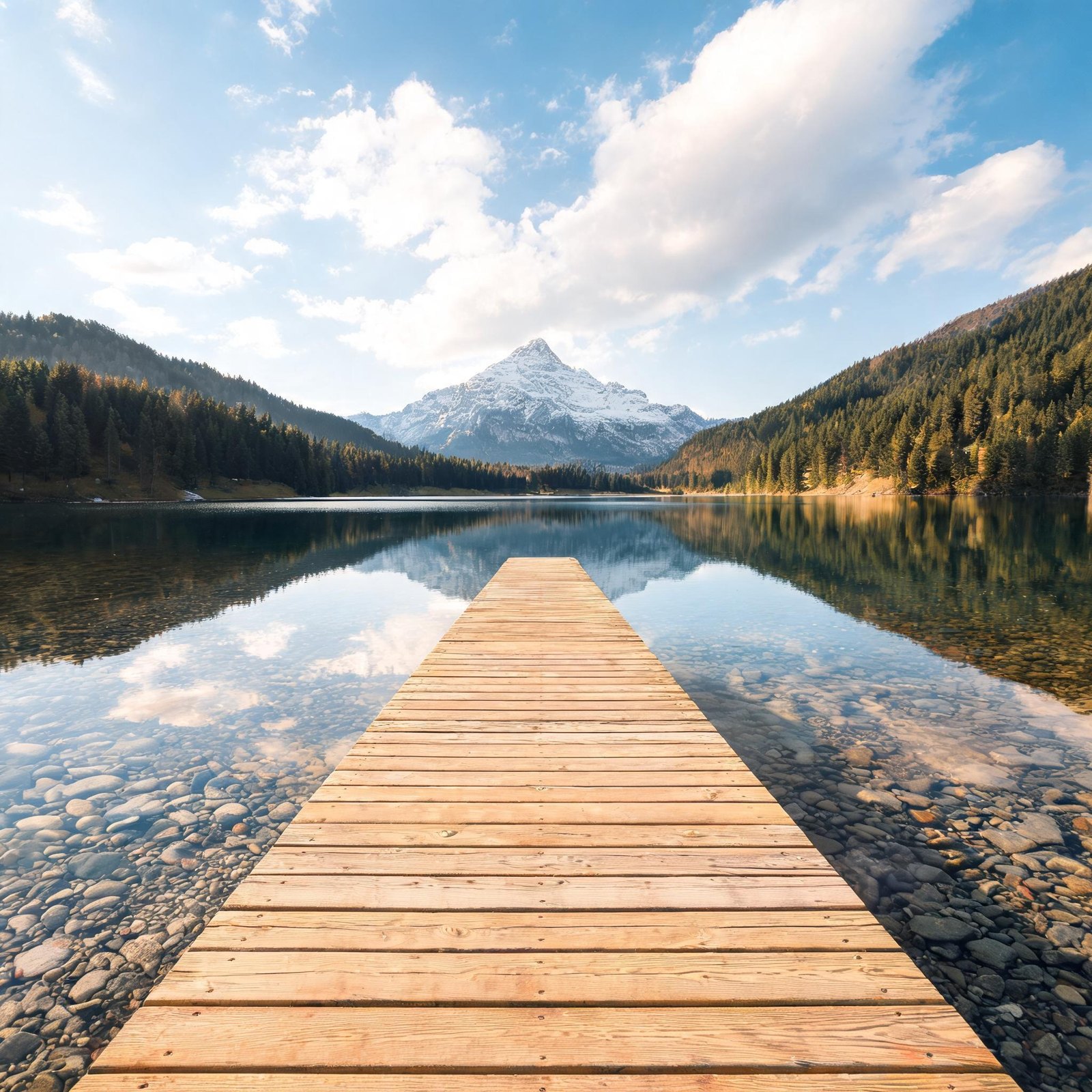 Tarjeta 3: Foto de paisaje animada con paralaje y nubes a la deriva