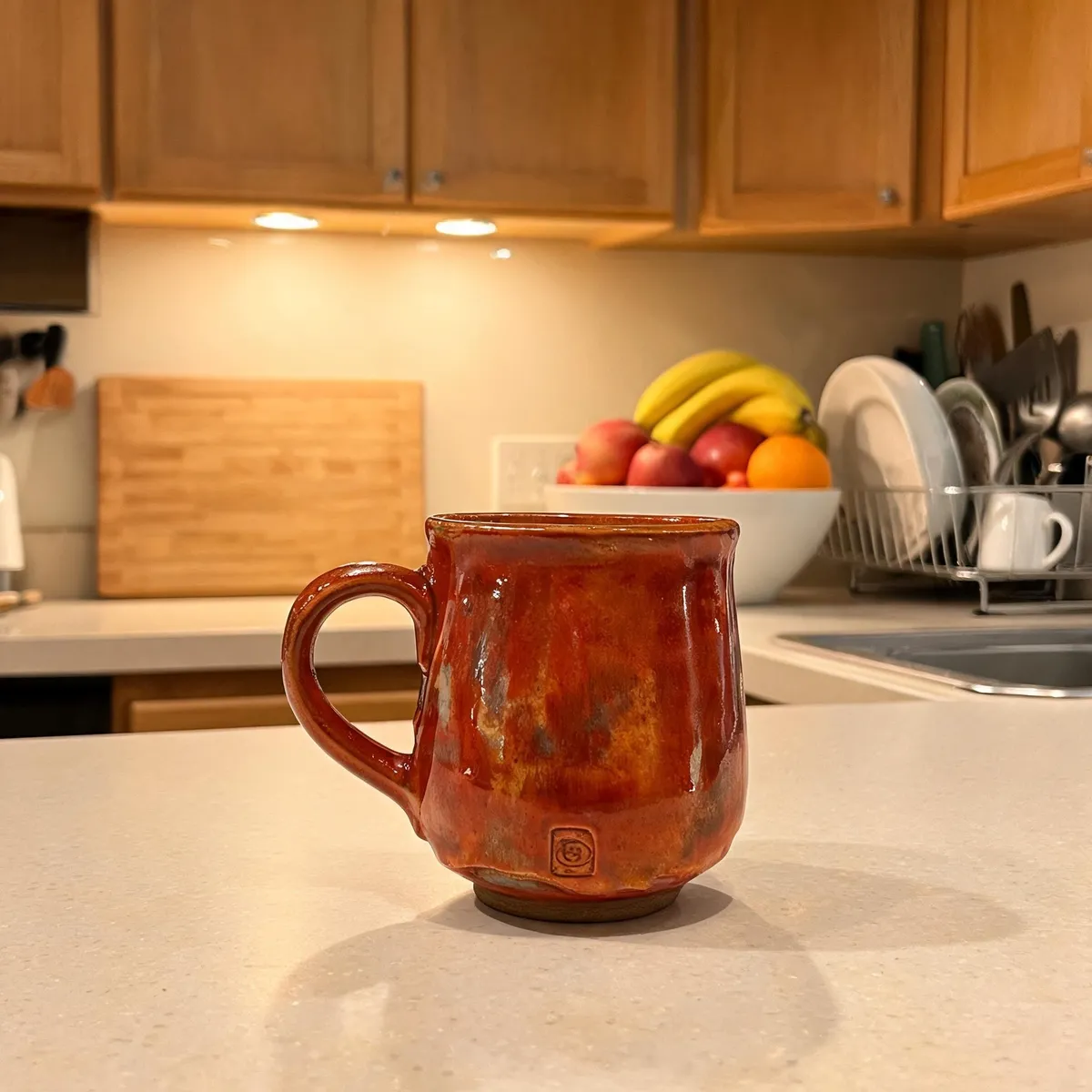 Before: ceramic mug on a kitchen counter