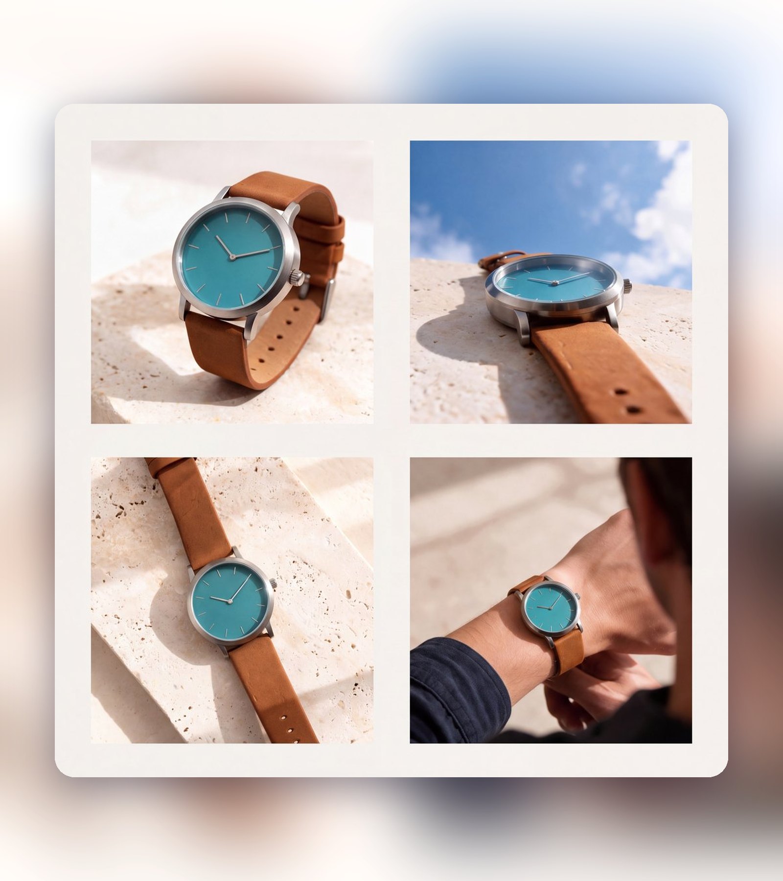 Marketplace collage of one watch from four angles