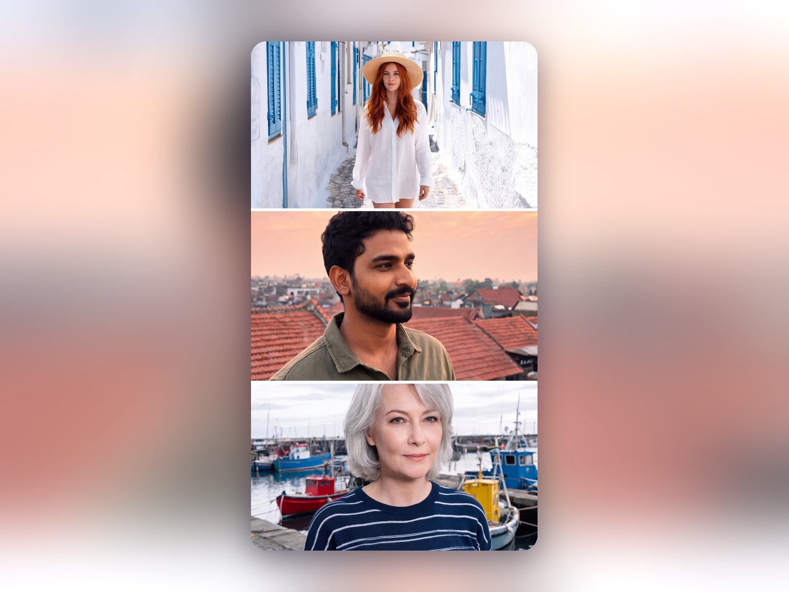 Three travel photos stacked as a vertical Story collage