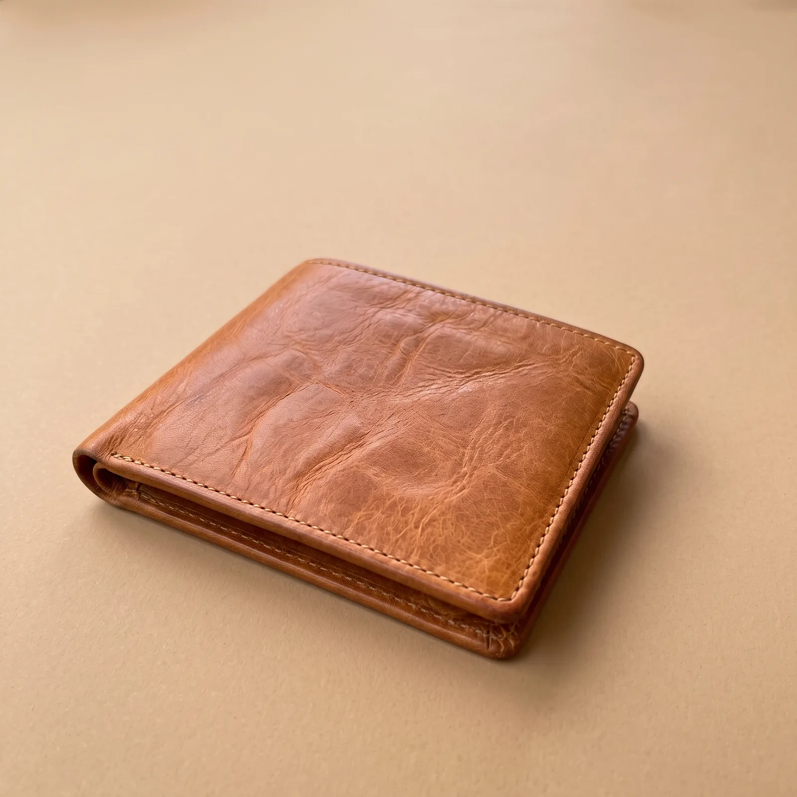 The same leather wallet product shot in square, portrait and wide listing formats