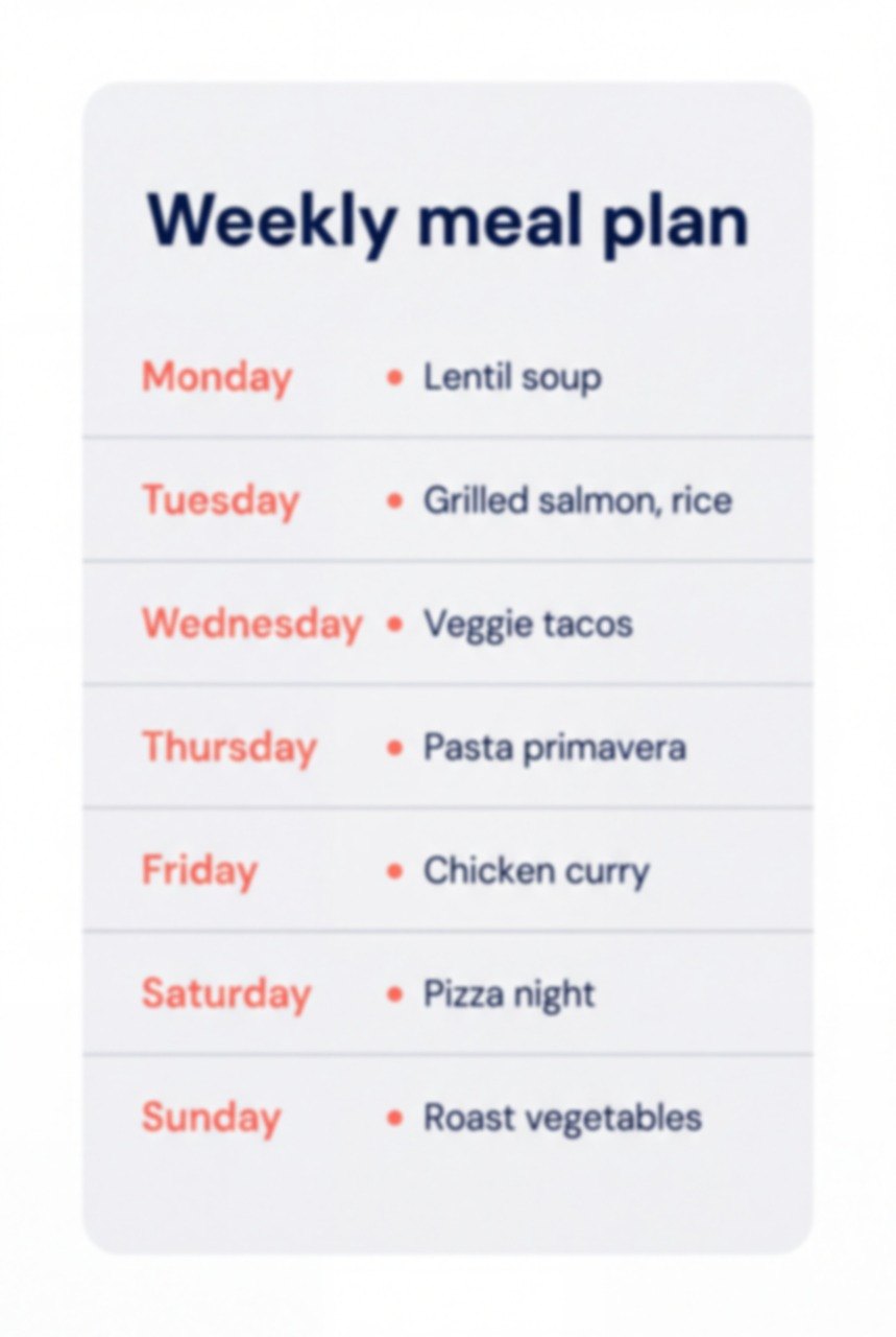 Weekly meal plan graphic with small, soft text — before