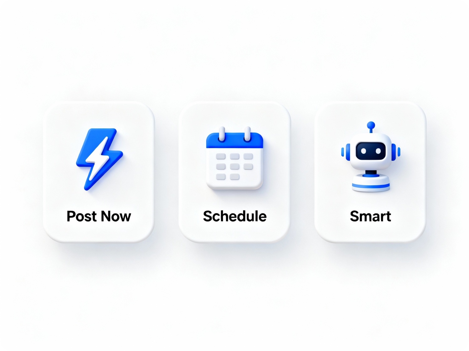 Three publishing modes interface