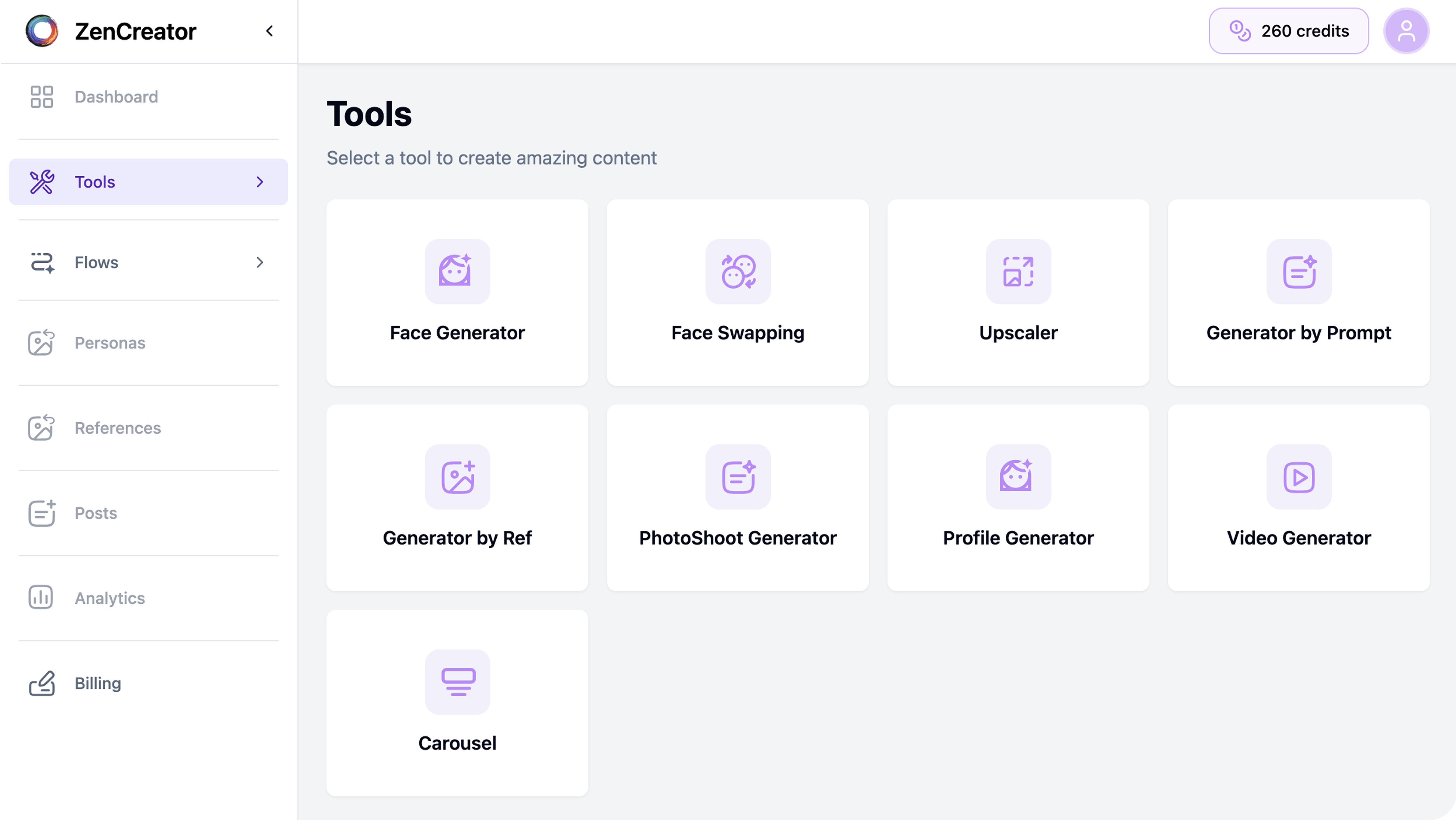 ZenCreator Platform Interface